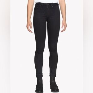 Nwt! Naked & Famous Crop Skinny Power Stretch Jeans, Black